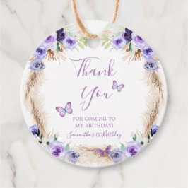 Ett års fjärilspapper första födelsedag Blommigt Gåvor Etiketter