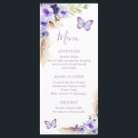 Ett års fjärilspapper första födelsedag Blommigt Meny<br><div class="desc">Ett års Fluttered Butterfly First Birthday Blommigt Menu Card Wording kan ändras till valfri tillfälle</div>
