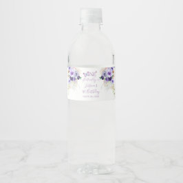 Ett års fjärilspapper första födelsedag Blommigt Vattenflaska Etikett
