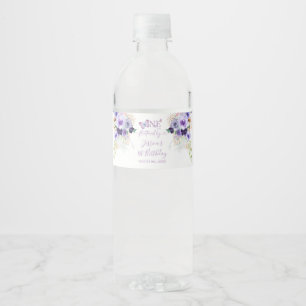 Ett års fjärilspapper första födelsedag Blommigt Vattenflaska Etikett