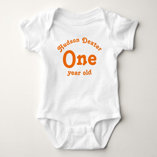 Ett års gammal Personlig-Orange Tee Shirt (Framsida)