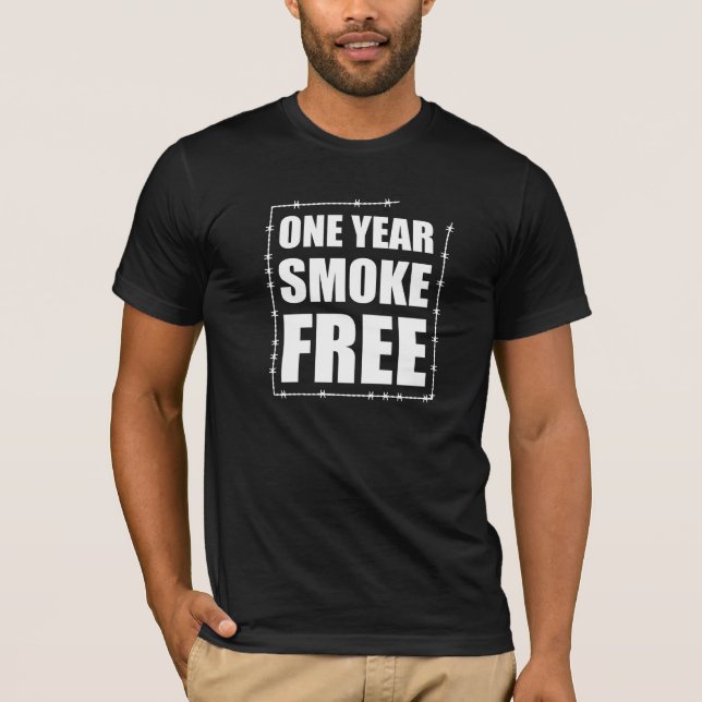 Ett års rökfri jubileums T-shirt för män (Framsida)