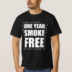Ett års rökfri manar på årsdagen t shirt