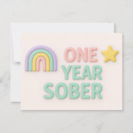 Ett års Sober sobrial födelsedagskalender kort