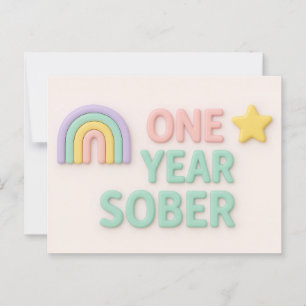 Ett års Sober sobrial födelsedagskalender kort