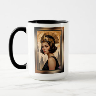 Ett Art Deco Damsel AI-koncept Art. Xzendor7 Mugg