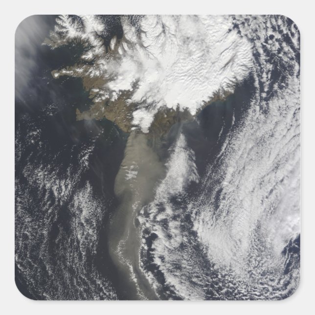 Ett askmoln fyrkantigt klistermärke (Framsida)