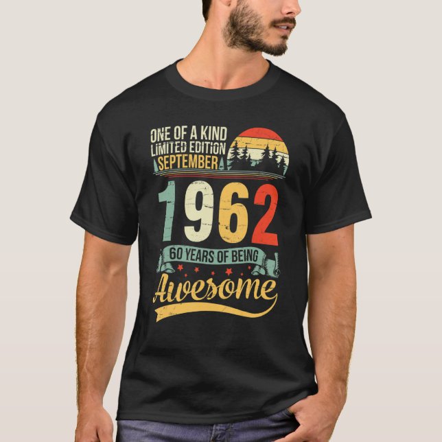 Ett av A Kind Ltd Edition Sep 1962 60 år Bei T Shirt (Framsida)