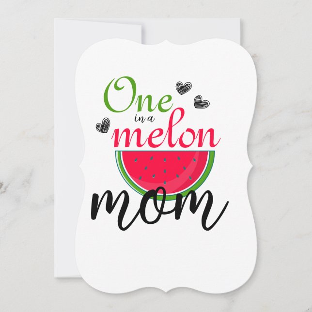 Ett av ett Melon Mamma Watermelon-foto-hälsningsko (Framsida)