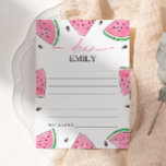 Ett av ett Melon Watermelon-tidskort Inbjudningar<br><div class="desc">Vi presenterar vårt "One In A Melon"-kort för vattenmelontid, ett speciellt tillägg för att fånga minnen från ditt barns födelsedag. Den här charmeringskortet har en snygg vattenmelongrafik och ett sjudande färg, perfekt för att bevara värdefulla stunder och meddelanden. Med det enkla anpassadet kan du anpassa dig till detaljer om evenemanget...</div>