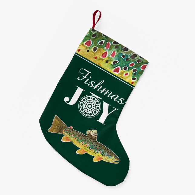 Ett av ett slag-Flygfiske Joy Brown Trout Liten Julstrumpa (Framsidan (Hängande))