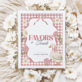 Ett av Fånigen Goose Girl Rosa Favors och Treats-t Poster