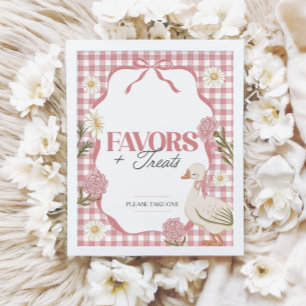 Ett av Fånigen Goose Girl Rosa Favors och Treats-t Poster