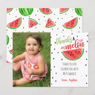 Ett av Melon-tackkort - Rött Inbjudningar