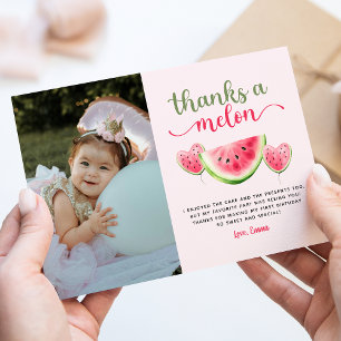 Ett av Melon Watermelon Birthday - tackkort Inbjudningar