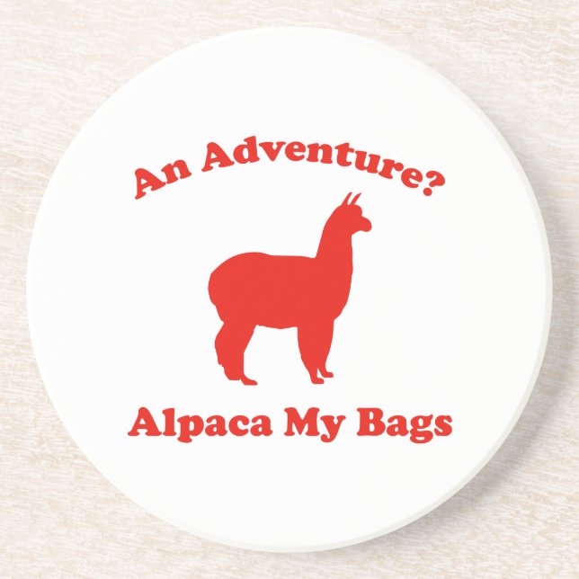 Ett äventyr? Min Alpaca hänger lös Underlägg Sandsten (Framsidan)