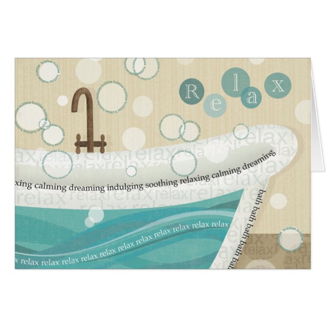 Ett avslappnande bad hälsningskort (Framsidan Horizontal)