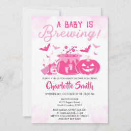 Ett Baby andas Rosa Halloween Baby Shower Girl Inbjudningar