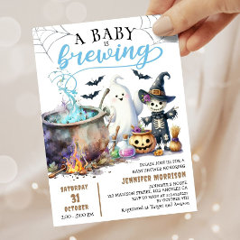 Ett Baby brinner! Boy Cute Halloween Baby Shower Inbjudningar