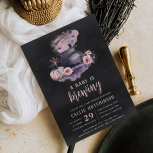 Ett Baby brinner   Cute Halloween Baby Shower Inbjudningar