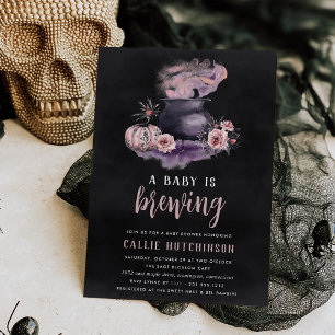 Ett Baby brinner   Cute Halloween Baby Shower Inbjudningar