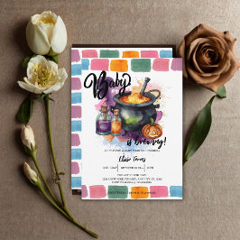 Ett Baby brinner | Cute Halloween Baby Shower Inbjudningar