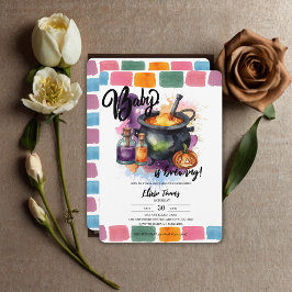 Ett Baby brinner | Cute Halloween Baby Shower Inbjudningar