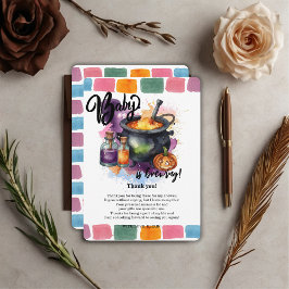 Ett Baby brinner | Cute Halloween Baby Shower Tack Kort