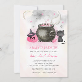 Ett Baby brinner |Cute Halloween Girl Baby Shower Inbjudningar