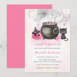 Ett Baby brinner |Cute Halloween Girl Baby Shower Inbjudningar