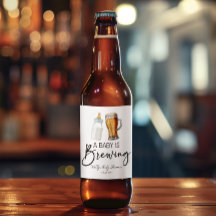 Ett Baby brinner Flaska Beer Glass Baby Shower