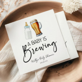 Ett Baby brinner Flaska Beer Glass Baby Shower Pappersservett