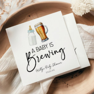 Ett Baby brinner Flaska Beer Glass Baby Shower Pappersservett