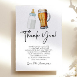 Ett Baby brinner Flaska Beer Glass Baby Shower Tack Kort