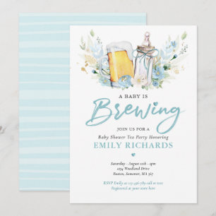 Ett Baby brinner Flaska och Beer Coed Baby Shower Inbjudningar