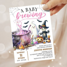 Ett Baby brinner! Girl Rosa Halloween Baby Shower