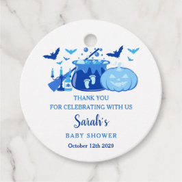 Ett Baby brinner Halloween Baby Shower Blue Gåvor Etiketter
