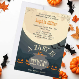 Ett Baby brinner Halloween Baby Shower Party Inbjudningar