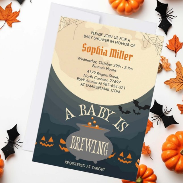 Ett Baby brinner Halloween Baby Shower Party Inbjudningar (Skapare uppladdad)