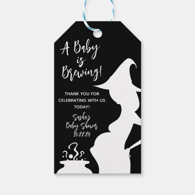 Ett Baby brinner! Halloween Baby Shower Presentetikett (Framsidan)