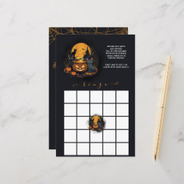 Ett Baby brinner Halloween-babyskor, bingo-spel