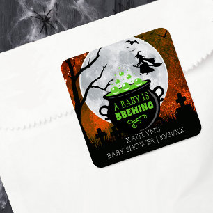 Ett Baby brinner Halloween-babyskor Fyrkantigt Klistermärke