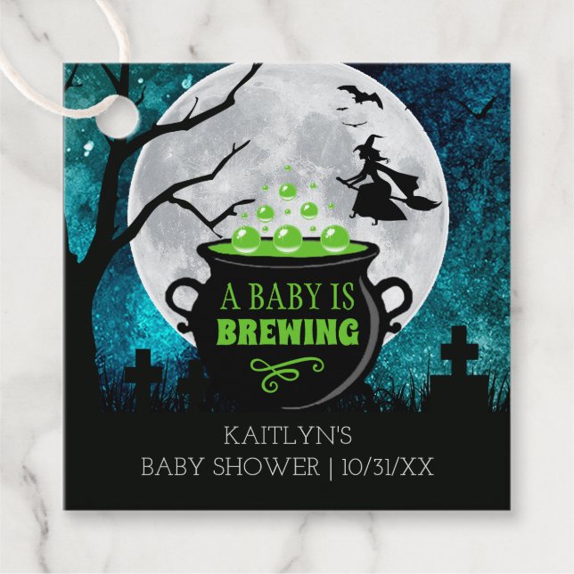 Ett Baby brinner Halloween-babyskor Gåvor Etiketter (Framsida)