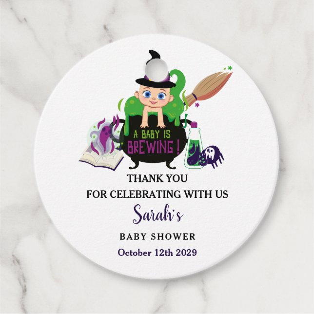 Ett Baby brinner Halloween-babyskor Gåvor Etiketter (Framsida)