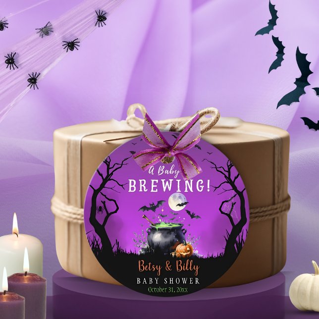 Ett Baby brinner Halloween-babyskor Gåvor Etiketter (Skapare uppladdad)