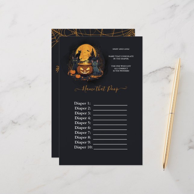 Ett Baby brinner Halloween-babyskor i poospel (Fram/Back In Situ)