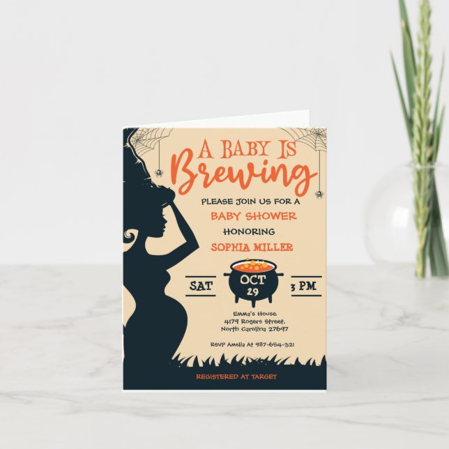 Ett Baby brinner Halloween-babyskor Inbjudan (Framsida)