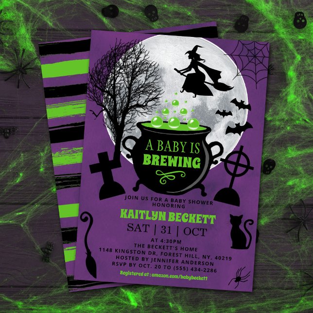 Ett Baby brinner Halloween-babyskor Inbjudningar (Skapare uppladdad)
