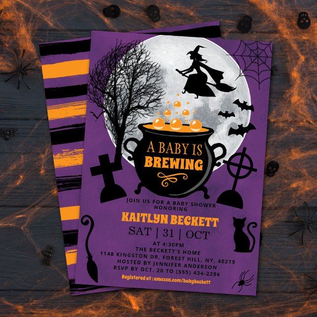 Ett Baby brinner Halloween-babyskor Inbjudningar (Skapare uppladdad)