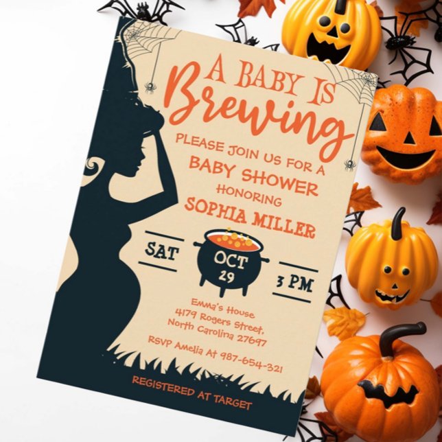 Ett Baby brinner Halloween-babyskor Inbjudningar (Skapare uppladdad)